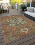 LOOMLAN Rugs Bellaya Rust Washable Indoor-Outdoor Rug