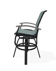 Belle Isle Sling Bar Height Swivel MGP Arm Chair-Outdoor Bar Stools-Telescope-LOOMLAN