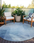 LOOMLAN Rugs Belvara Blue Washable Indoor-Outdoor Rug