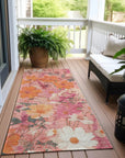 LOOMLAN Rugs Beshira Pink Washable Indoor-Outdoor Rug