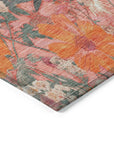 LOOMLAN Rugs Beshira Pink Washable Indoor-Outdoor Rug