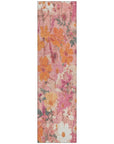 LOOMLAN Rugs Beshira Pink Washable Indoor-Outdoor Rug