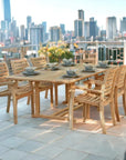 Birmingham 7 - PC Outdoor Extendable Table Set & Chairs - LOOMLAN - HiTeak - Outdoor Dining Sets