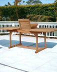 Birmingham 7 - PC Outdoor Extendable Table Set & Chairs - LOOMLAN - HiTeak - Outdoor Dining Sets