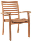 Birmingham Stacking Teak Outdoor Dining Armchair 4PC - LOOMLAN - HiTeak - Outdoor Dining Chairs