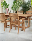 Birmingham Stacking Teak Outdoor Dining Armchair 4PC - LOOMLAN - HiTeak - Outdoor Dining Chairs