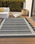 LOOMLAN Rugs Blazyn Black Washable Indoor-Outdoor Rug