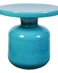 Bottle Ceramic Round Patio Accent Table - LOOMLAN - Seasonal Living - Outdoor Side Tables
