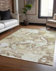 LOOMLAN Rugs Branza Brown Washable Indoor-Outdoor Rug