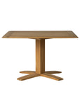 Alpine Teak Wooden Pedestal Outdoor Dining Table-Outdoor Dining Tables-Lloyd Flanders-LOOMLAN