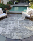 LOOMLAN Rugs Caelan Gray Washable Indoor-Outdoor Rug