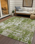 LOOMLAN Rugs Caelan Green Washable Indoor-Outdoor Rug
