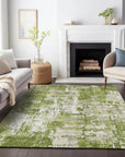 LOOMLAN Rugs Caelan Green Washable Indoor-Outdoor Rug