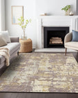LOOMLAN Rugs Caelan Purple Washable Indoor-Outdoor Rug