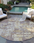 LOOMLAN Rugs Caelan Purple Washable Indoor-Outdoor Rug