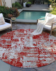 LOOMLAN Rugs Caelan Red Washable Indoor-Outdoor Rug