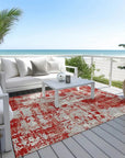 LOOMLAN Rugs Caelan Red Washable Indoor-Outdoor Rug