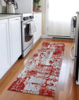 LOOMLAN Rugs Caelan Red Washable Indoor-Outdoor Rug