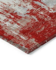 LOOMLAN Rugs Caelan Red Washable Indoor-Outdoor Rug
