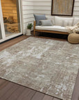 LOOMLAN Rugs Caelan Taupe Washable Indoor-Outdoor Rug