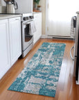 LOOMLAN Rugs Caelan Teal Washable Indoor-Outdoor Rug
