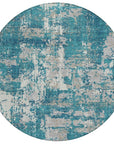 LOOMLAN Rugs Caelan Teal Washable Indoor-Outdoor Rug