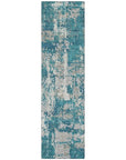 LOOMLAN Rugs Caelan Teal Washable Indoor-Outdoor Rug