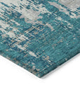 LOOMLAN Rugs Caelan Teal Washable Indoor-Outdoor Rug