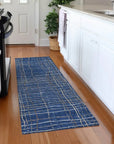 LOOMLAN Rugs Calista Blue Washable Indoor-Outdoor Rug