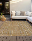 LOOMLAN Rugs Calista Gold Washable Indoor-Outdoor Rug