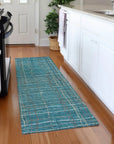 LOOMLAN Rugs Calista Teal Washable Indoor-Outdoor Rug