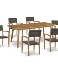 Cambria 7PC Outdoor Dining Set Stacking Armchairs - LOOMLAN - HiTeak - Outdoor Dining Sets