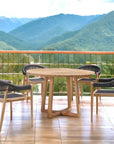 Cambria Round Teak Outdoor Dining Table - LOOMLAN - HiTeak - Outdoor Dining Tables