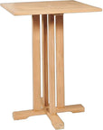 Captain 3PC Square Teak Outdoor Bar Height Dining Set - LOOMLAN - HiTeak - Outdoor Bistro Sets