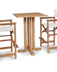 Captain 3PC Square Teak Outdoor Bar Height Dining Set - LOOMLAN - HiTeak - Outdoor Bistro Sets