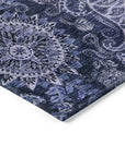 LOOMLAN Rugs Carmina Blue Washable Indoor-Outdoor Rug