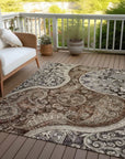 LOOMLAN Rugs Carmina Brown Washable Indoor-Outdoor Rug