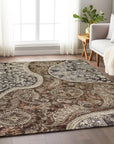 LOOMLAN Rugs Carmina Brown Washable Indoor-Outdoor Rug