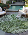 LOOMLAN Rugs Carmina Green Washable Indoor-Outdoor Rug