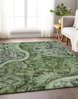 LOOMLAN Rugs Carmina Green Washable Indoor-Outdoor Rug