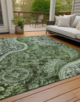 LOOMLAN Rugs Carmina Green Washable Indoor-Outdoor Rug