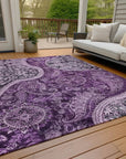 LOOMLAN Rugs Carmina Purple Washable Indoor-Outdoor Rug