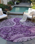 LOOMLAN Rugs Carmina Purple Washable Indoor-Outdoor Rug