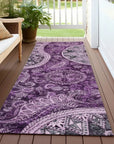 LOOMLAN Rugs Carmina Purple Washable Indoor-Outdoor Rug