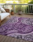 LOOMLAN Rugs Carmina Purple Washable Indoor-Outdoor Rug