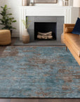 LOOMLAN Rugs Carmine Teal Washable Indoor-Outdoor Rug