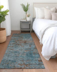 LOOMLAN Rugs Carmine Teal Washable Indoor-Outdoor Rug