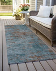 LOOMLAN Rugs Carmine Teal Washable Indoor-Outdoor Rug