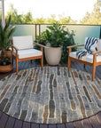 LOOMLAN Rugs Casava Gray Washable Indoor-Outdoor Rug