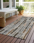 LOOMLAN Rugs Casava Gray Washable Indoor-Outdoor Rug